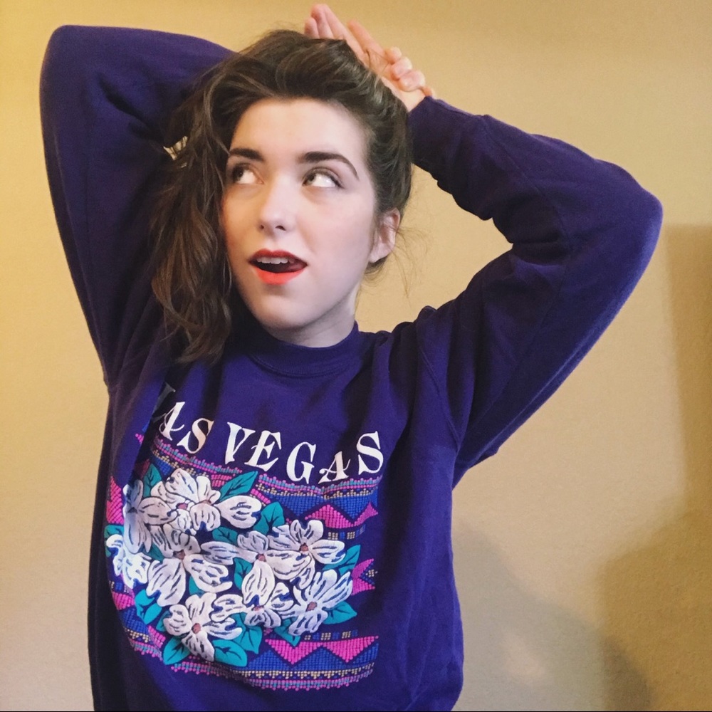 Vintage Purple Los Vegas Pullover Sweatshirt